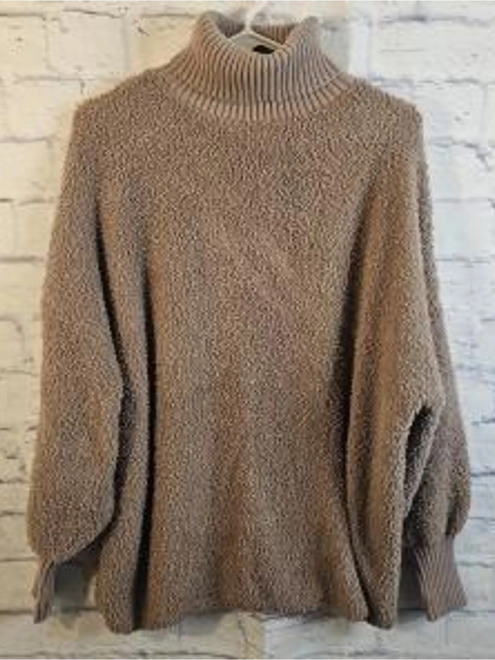 Altar'd State NWT Taupe Turtleneck Bouclé Oversized Sweater Size XS